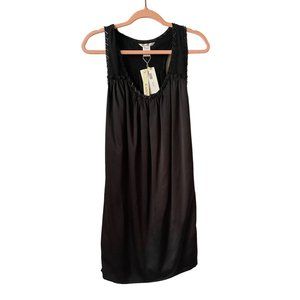 Esley Black Satin Beaded Dress Size Large NWT